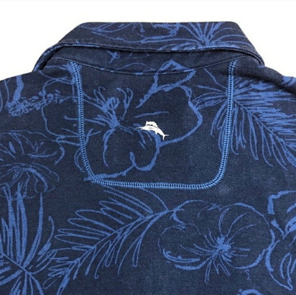 TOMMY BAHAMA MLB Blue Palm Print Polo Size Small.EUC! - Picture 4 of 9